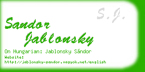sandor jablonsky business card